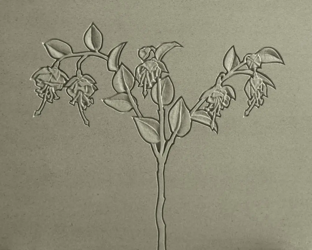 Deep-carved floral stone detail