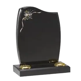 Black granite Anton-shaped headstone